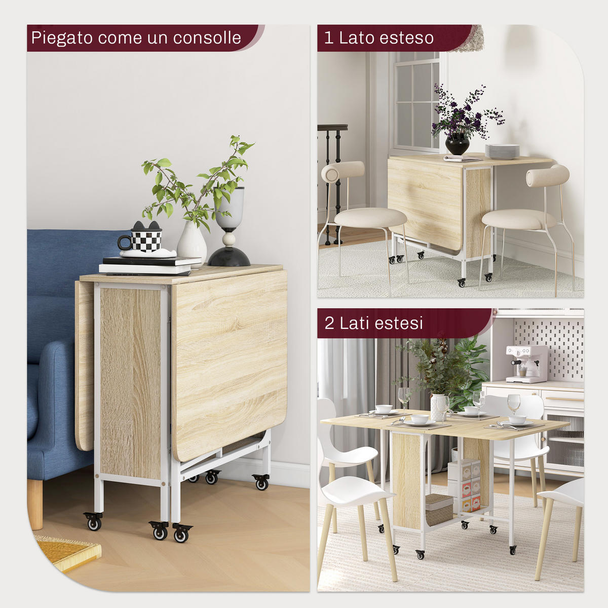 ESSTISCH Holzoptik 1 Stück - Beige, Kunststoff (130/80/74cm) - GiPP