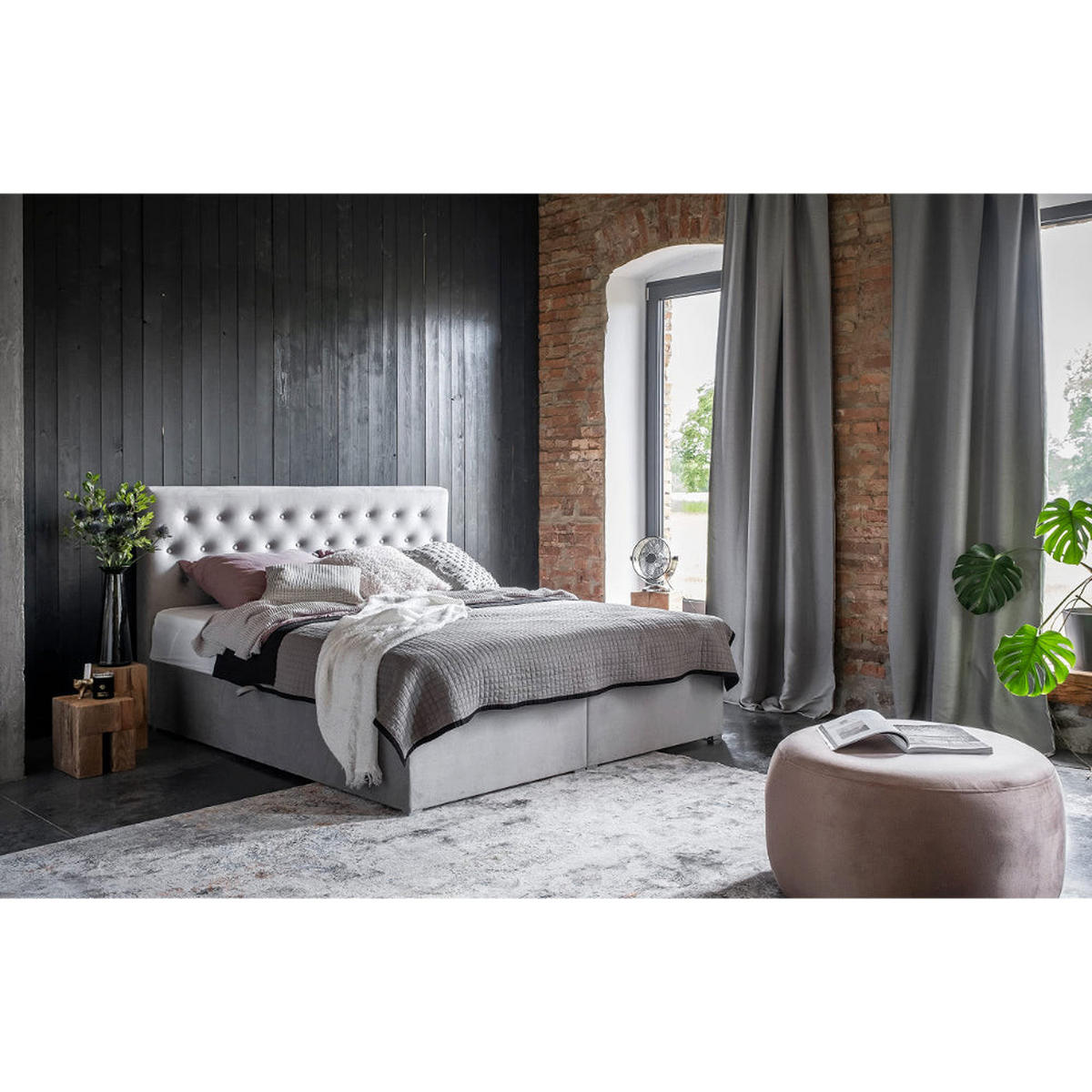 BOXBETT Loree Bonellfederkern - Schwarz, Holz/Holzwerkstoff (140/200cm) - Best For Home