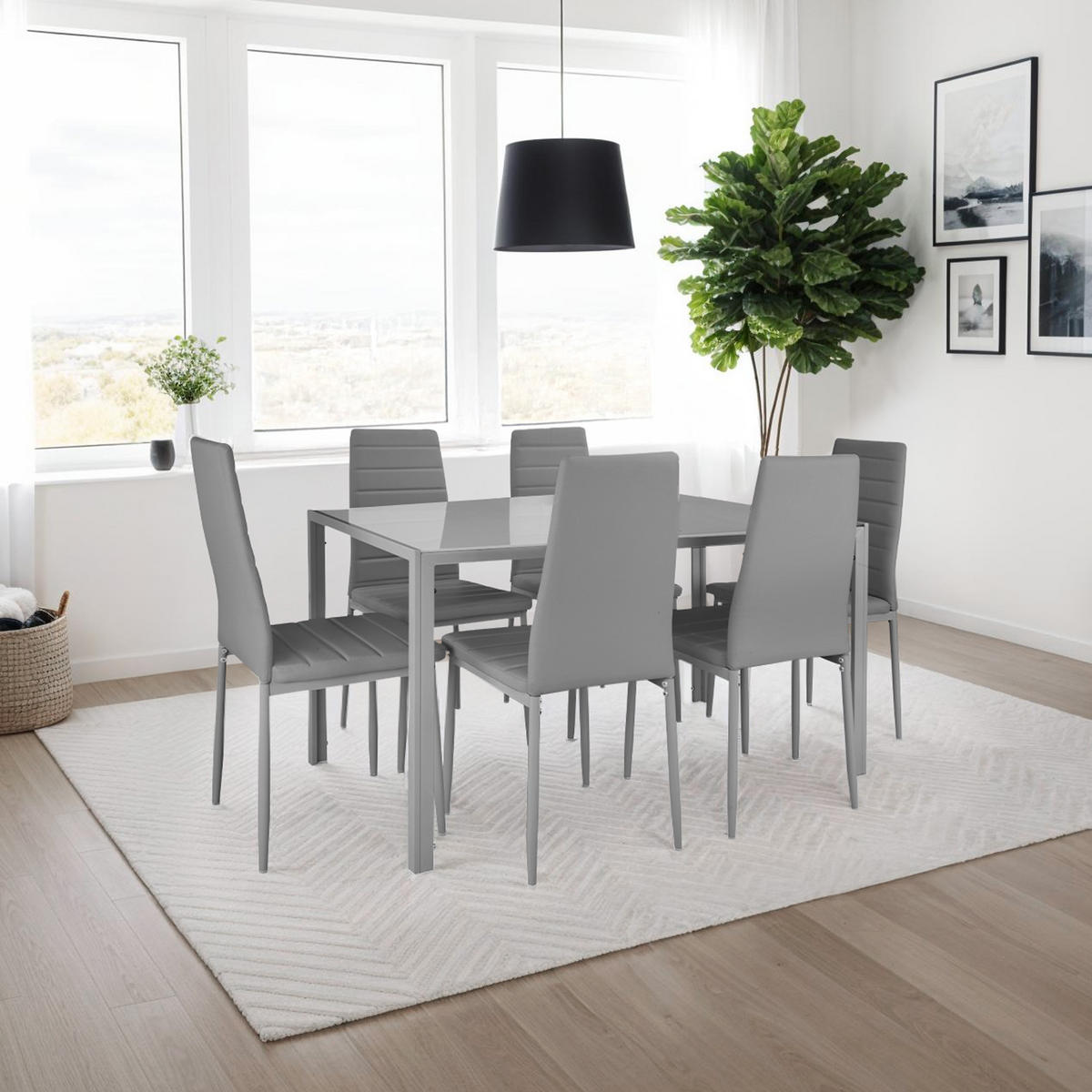 ESSZIMMERSTUHL 4er Set Thomas 41 x 45 x 98 5 cm grau - Grau, Textil (48/98.5/45cm) - tectake