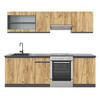 KÜCHENZEILE Raul Goldkraft Eiche/Anthrazit 240 cm - Honigeiche/Anthrazit, Holzwerkstoff (240/81.6/46cm) - Vicco