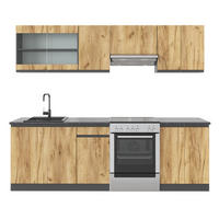 KÜCHENZEILE Raul Goldkraft Eiche/Anthrazit 240 cm - Honigeiche/Anthrazit, Holzwerkstoff (240/81.6/46cm) - Vicco