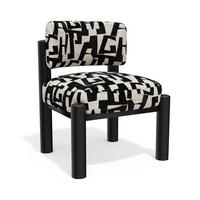 SESSEL ELY Strukturierter Stoff mit Muster Schwarz 60.5cm - Schwarz, Textil (60.5/74.5/62cm) - Premium Interiors