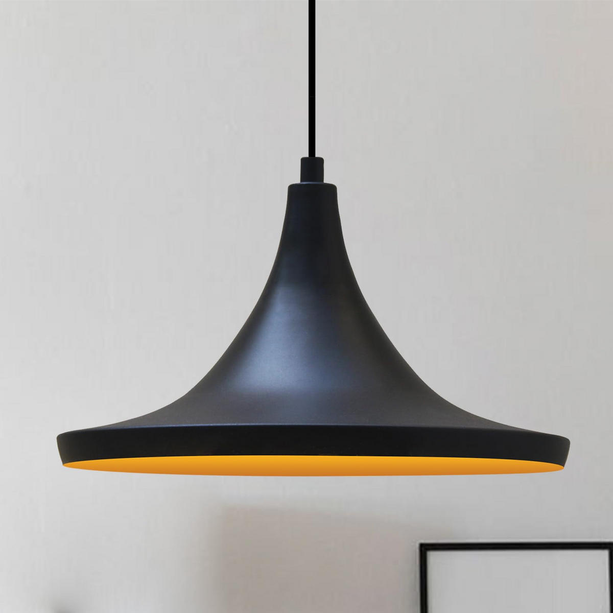 PENDELLEUCHTE Genisy 31/23 cm - Schwarz, Holz/Metall (23/31/23cm) - Bamyum