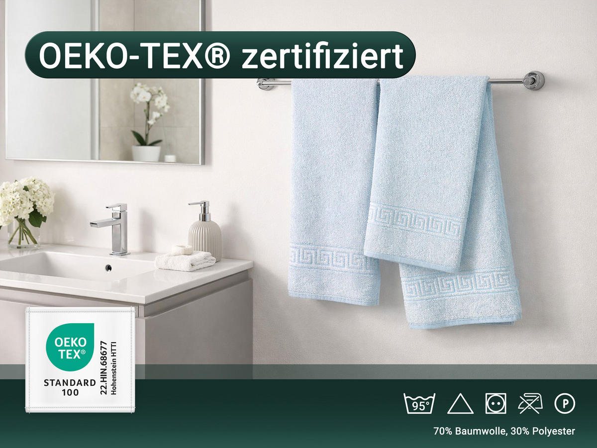 HANDTÜCHER, 10er-Set, 50x100 cm, 70% Baumwolle, 30% Polyester, Blau - Blau, Textil (50/100cm) - Zollner