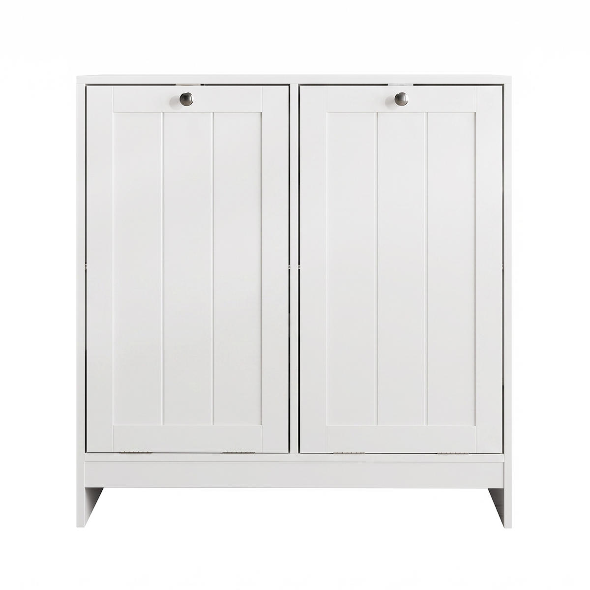 KOŠ NA PRÁDLO Výklopný, bílý, se 2 vyjímatelnými koši - bílá, kompozitní dřevo (66/68/33cm) - Urban Meuble