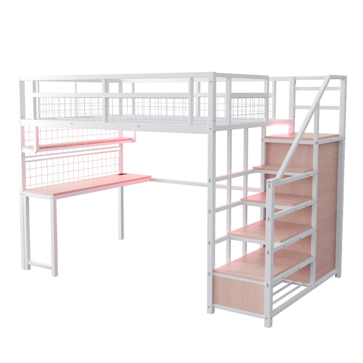 HOCHBETT Metall 140/200 cm Weiß - Weiß, Metall - Raumix