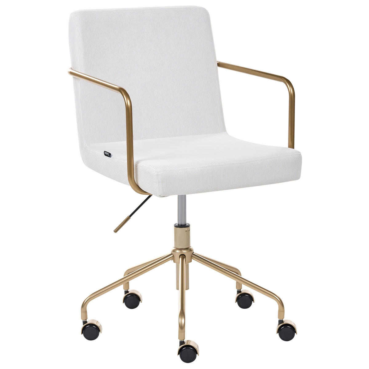 BÜROSTUHL Cord Cremeweiß Trinity - Weiß, Textil (60/87/60cm) - Beliani
