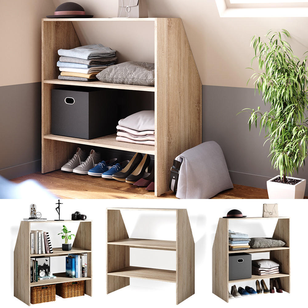 DACHSCHRÄGE REGAL Sonoma 90 x 100 cm - Sonoma Eiche, Holzwerkstoff (90/100/50cm) - Vicco