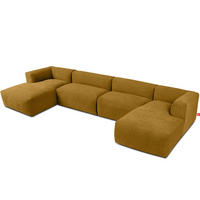 PANORAMA-ECKSOFA BUFFO 7/8 Sitzer mit extrem weicher Sitzfläche, Gewebestoff, Honig - Gelb, Textil (424/73/180cm) - KONSIMO®