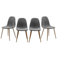 ESSZIMMERSTÜHLE CORD HOLZBEINE 4er set 50/83/50 cm - Grau, Metall (50/83/43cm) - Calicosy