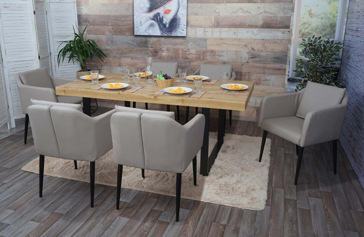 ESSZIMMERSTUHL taupe 6er-Set - Taupe, Textil (60/86/65cm) - MCW