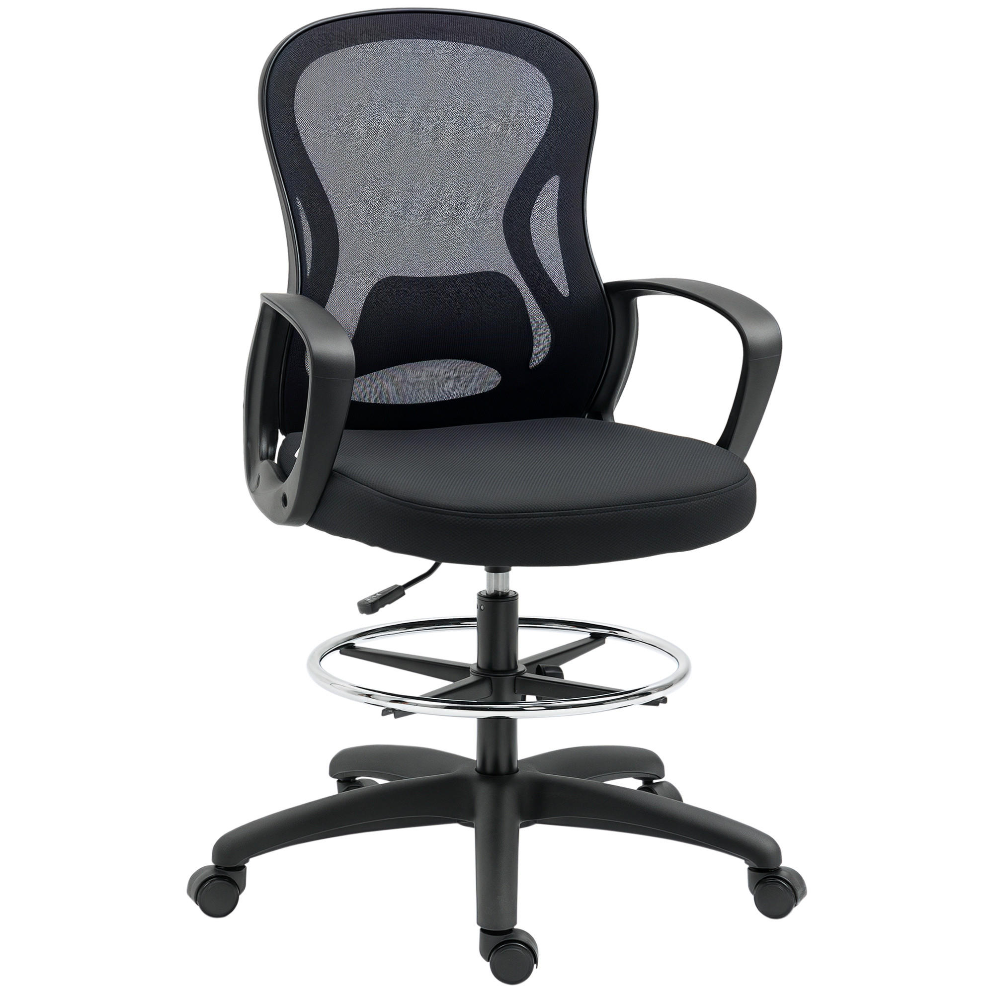 DREHSTUHL mit Fussstütze DE-11681 höhenverstellbar 360° drehbar Schwarz - Schwarz, Metall (65/124/59cm) - ComfortXL