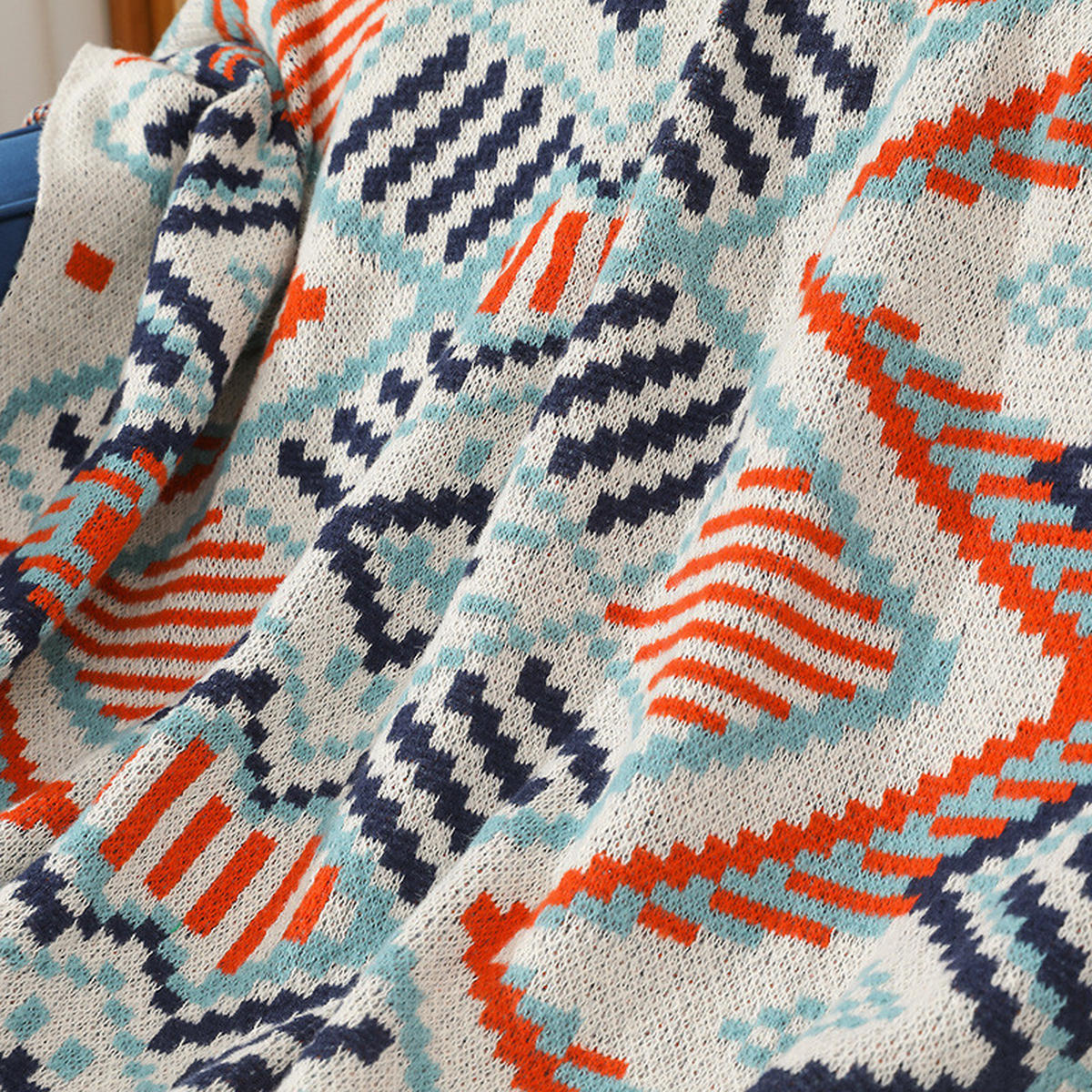 DECKE – 130 x 170 cm – Gestrickte Wohndecke mit Quasten - Multicolor, Textil (170/130cm)