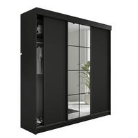 SCHIEBETÜRENSCHRANK LAMARO - 250x205x59cm - Schwarz - Schwarz, Holzwerkstoff (250/205/59cm) - Kier Furniture