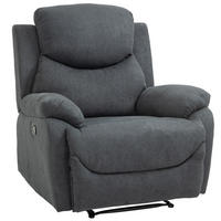 RELAXSESSEL 150° neigbar Einzelsofa Liege Fernsehsessel Leinen Dunkelgrau - Dunkelgrau/Schwarz, Textil/Metall (88/102/93cm) - HOMCOM