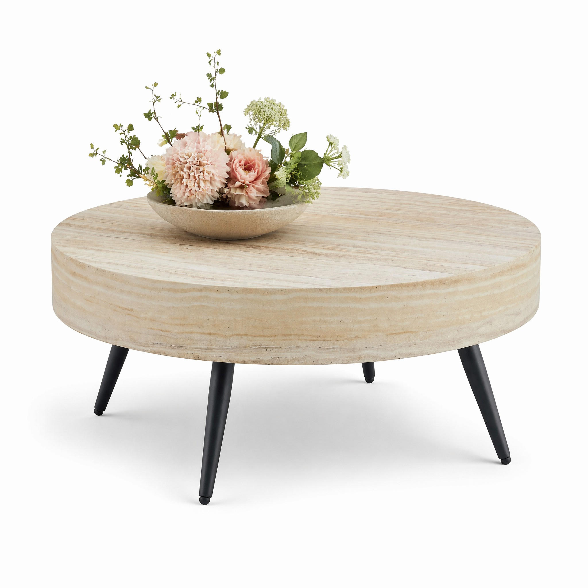 COUCHTISCH in Schwarz und Naturfarbe Wohnzimmertisch mit Holzoptik für Wohnzimmer, B70/T70/H35.5 cm - Schwarz/Naturfarben, Holzwerkstoff/Metall (70/70/35.5cm) - STILVORA