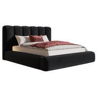 DOPPELBETT 140x200 cm Lumaro mit Dicker Schaum und Bettkasten, Schwarz - Schwarz, Holz/Textil (140/200cm) - Emporius