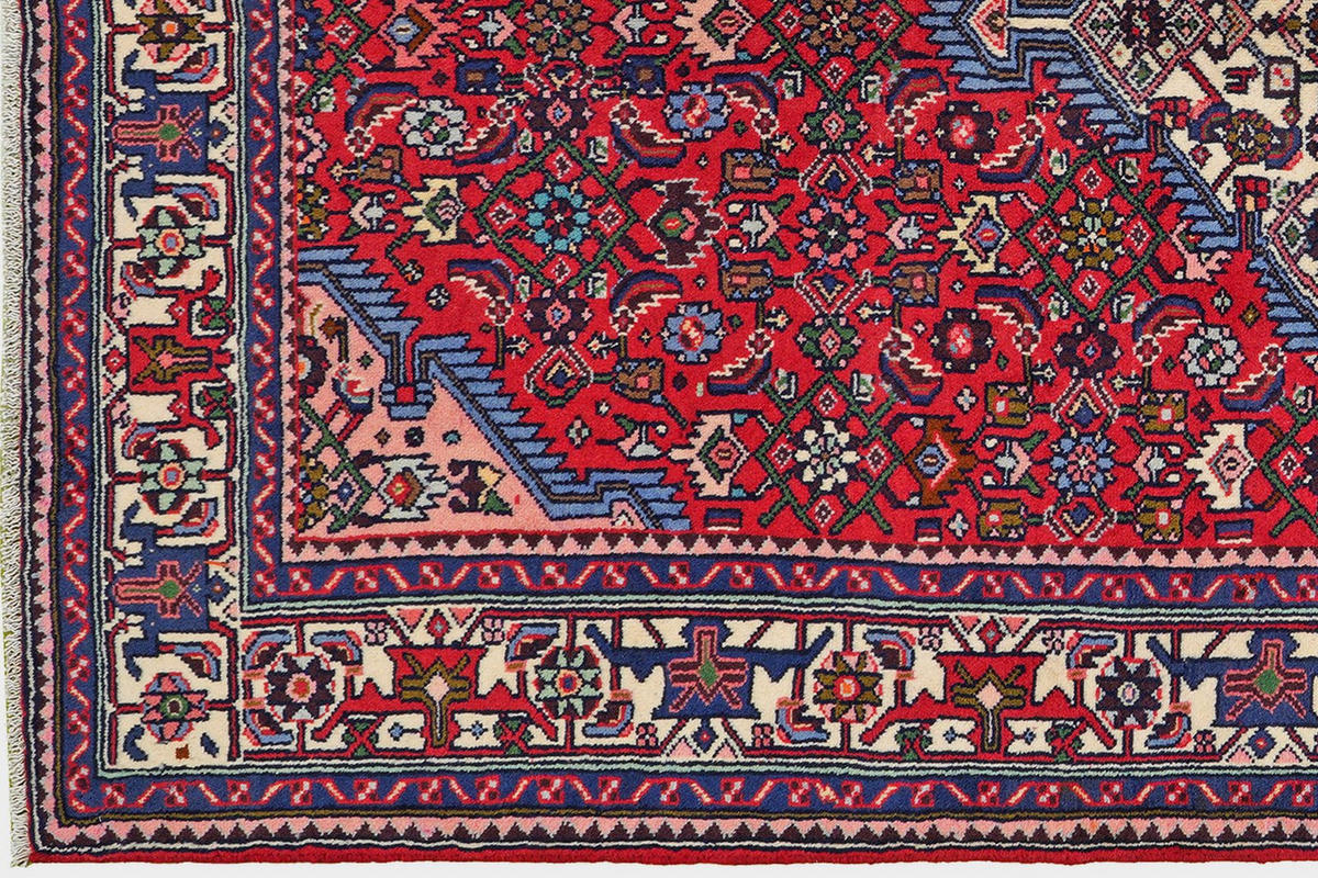 ORIENTTEPPICH handgeknüpft Assadabad Rot 207/133 cm Schurwolle - Rot, Textil (133/207cm) - Looma