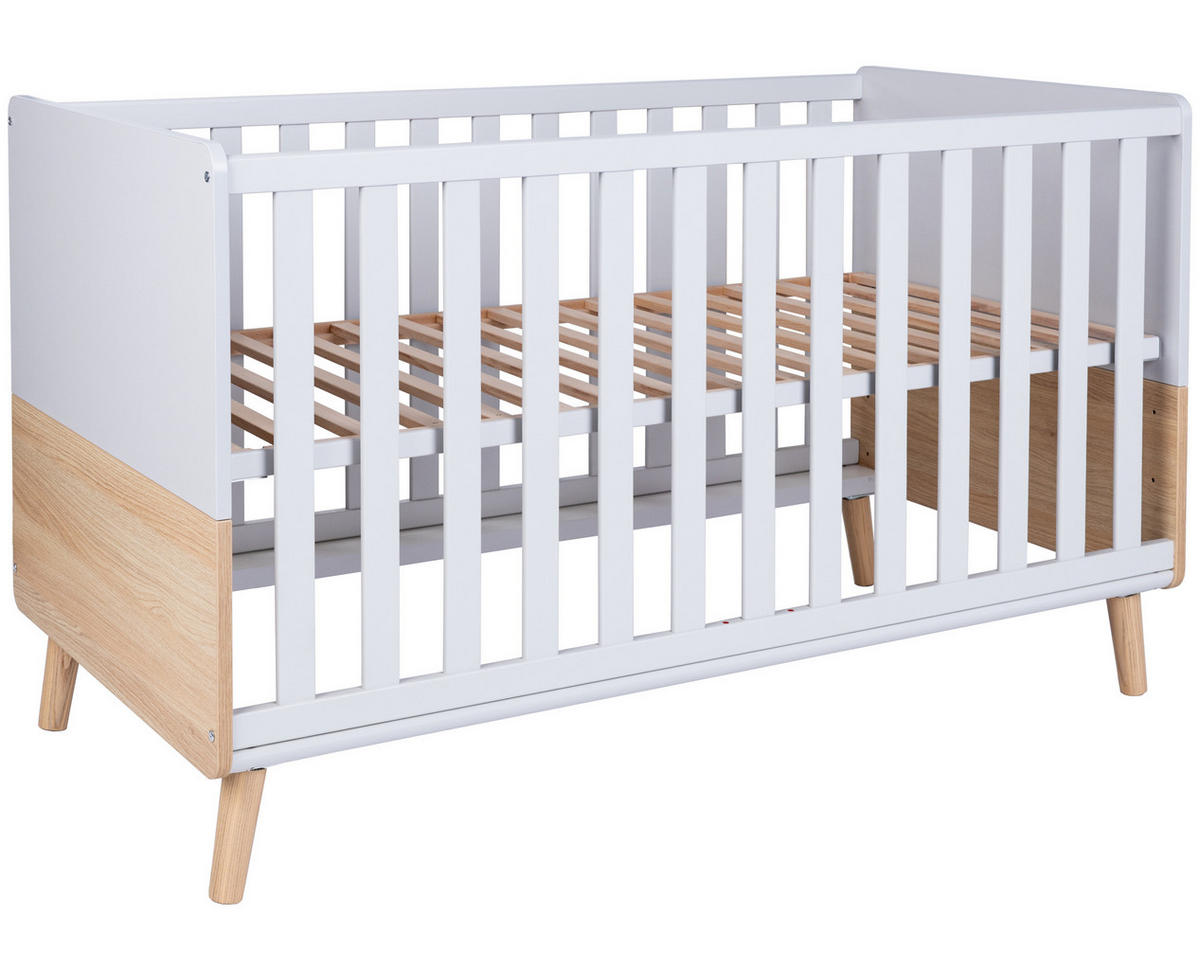 BABYBETT Lovis - Eichefarben/Hellgrau, Holz/Holzwerkstoff (70/140cm) - arthur berndt