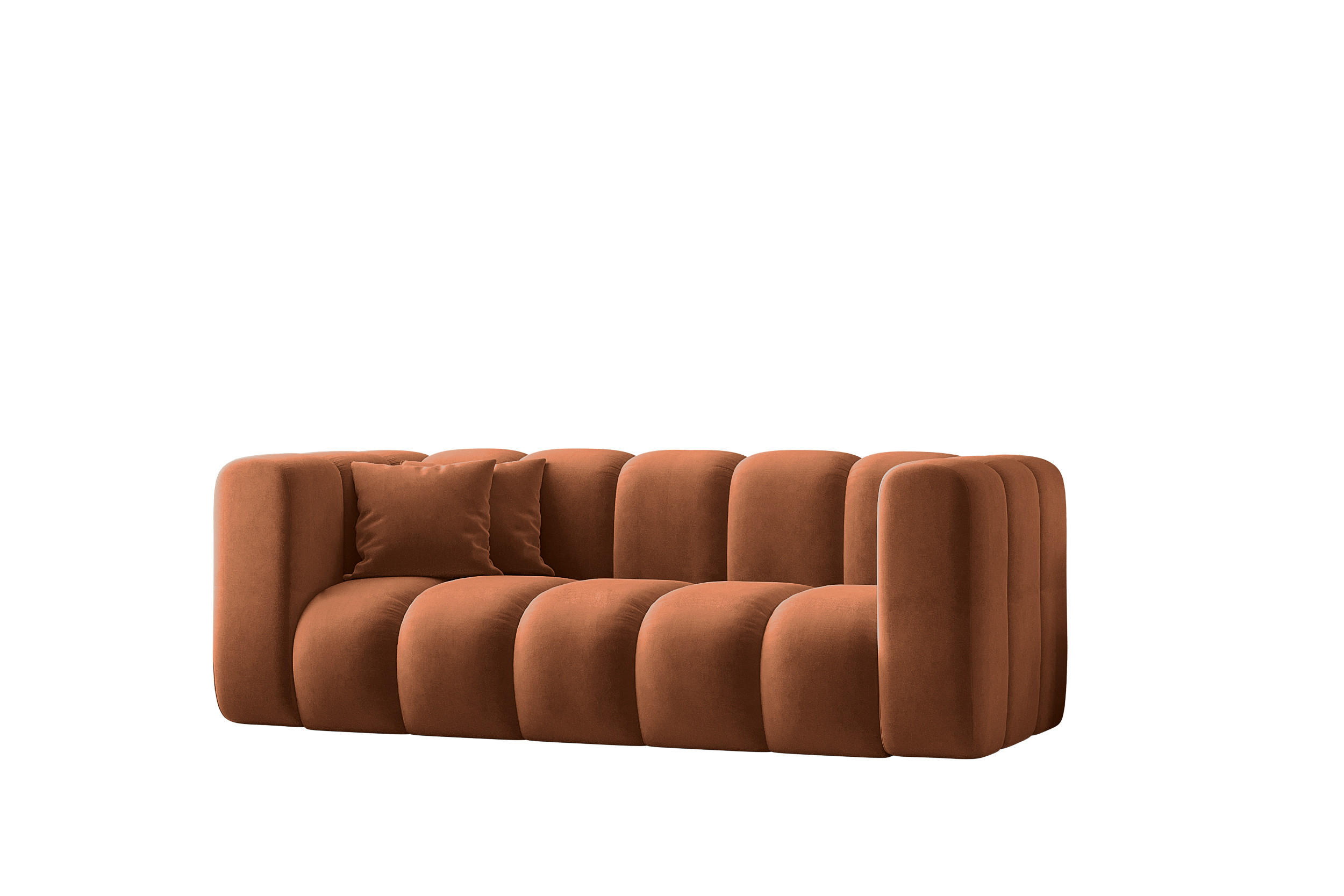 COUCH Sofa, Zweisitzer-Sofa Grand Modular Stoff Salvador Braun - Braun, Holz (197/70/91cm) - Kaiser Möbel