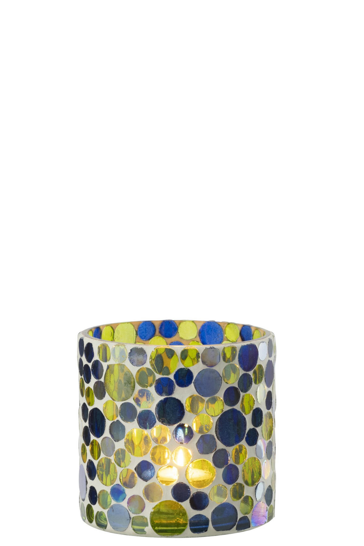 KERZENSTÄNDER BG - Blau, Glas (10/10cm) - J-Line