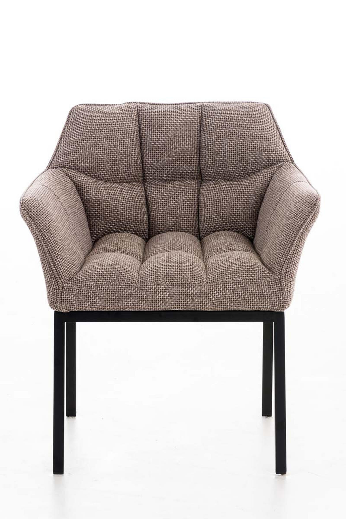 WOHNZIMMERSTUHL Stoff terrabraun - Dunkelbraun/Schwarz, Textil/Metall (67/78/63cm) - CLP