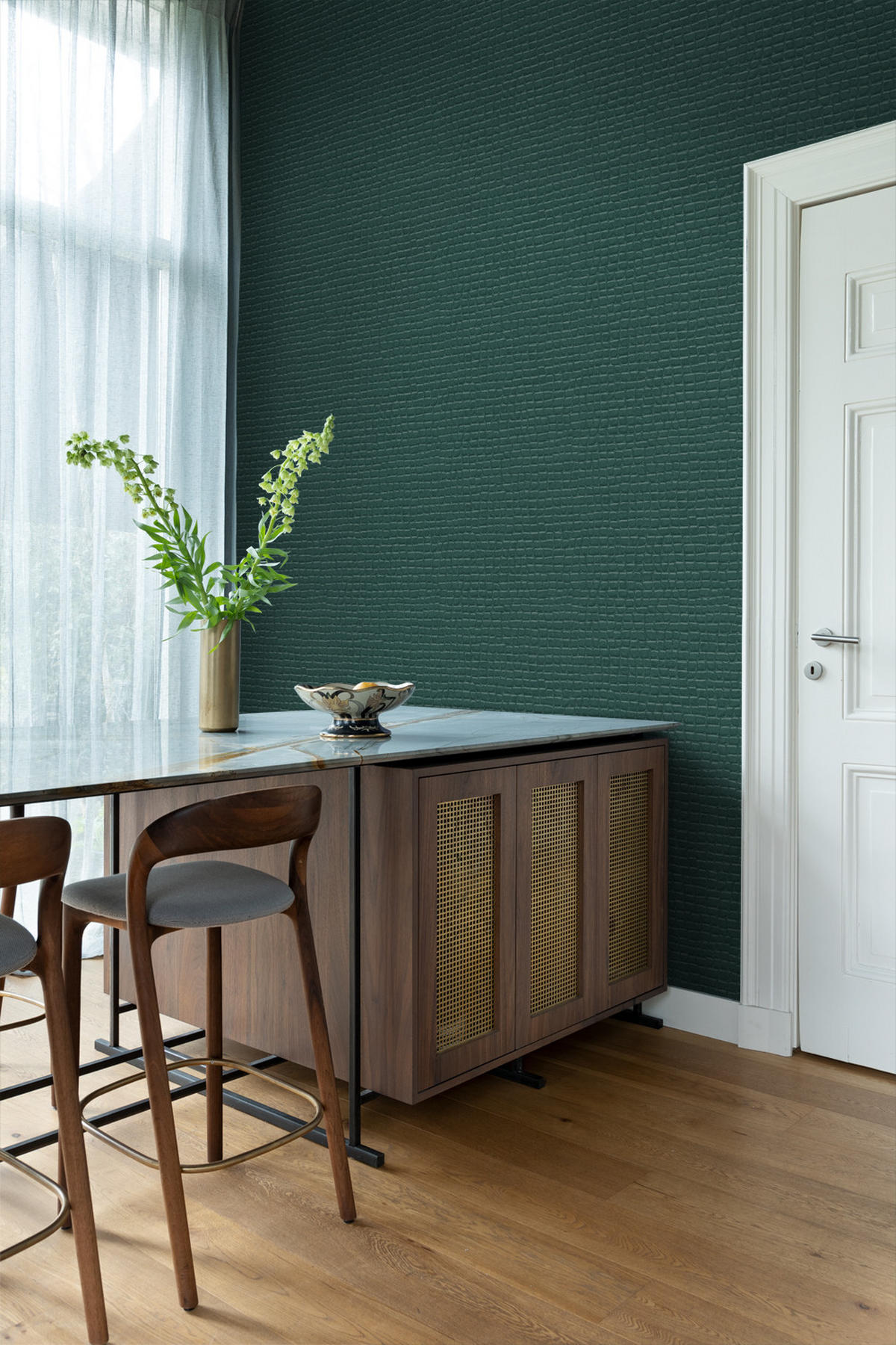 TAPETE Krokodil-Optik 53 cm x 10.05 m - Blau, Papier (53/1000cm) - Origin Wallcoverings