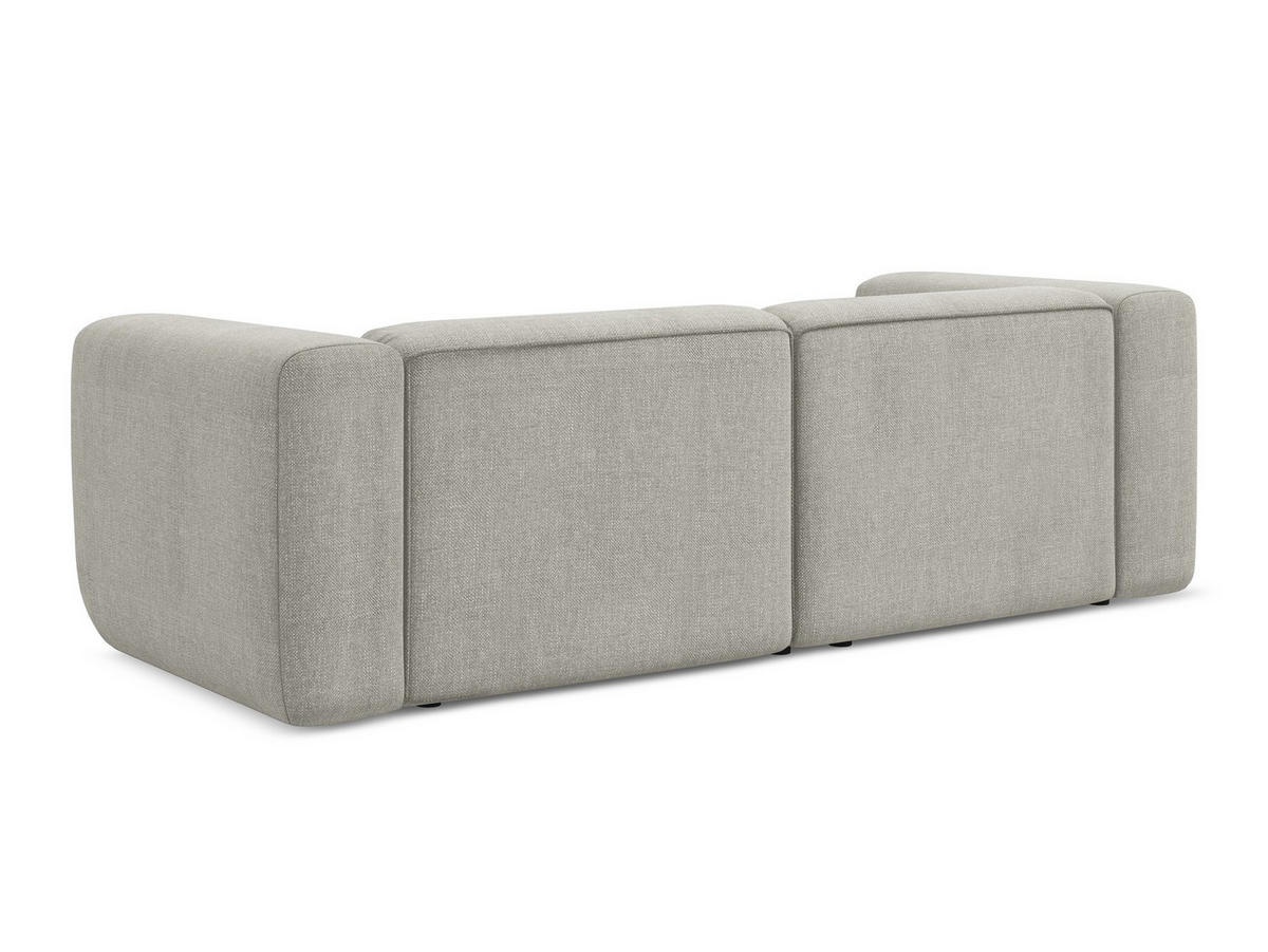 3-SITZER SOFA Chenille Stoff Beige - Beige/Schwarz, Kunststoff/Textil (228/70/89cm) - Makamii