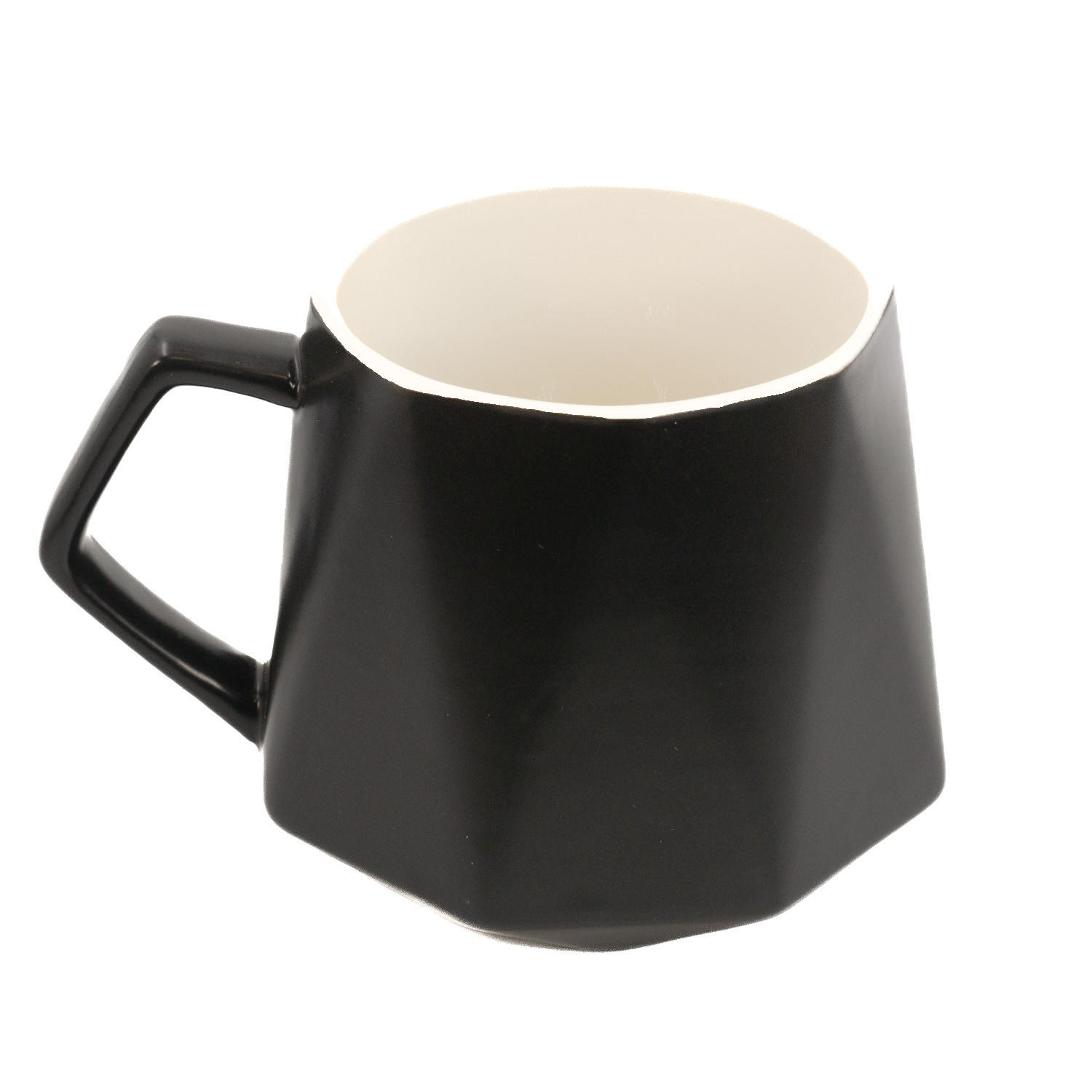 TEETASSE in Feinschliff Optik 350 ml - Schwarz, Keramik (0.35L) - Intirilife