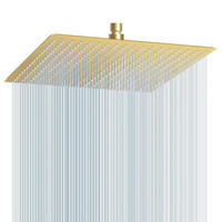 DUSCHKOPF 40 cm Eckig Gebürstetes Gold Edelstahl - Goldfarben, Metall (40/12.7/40cm)