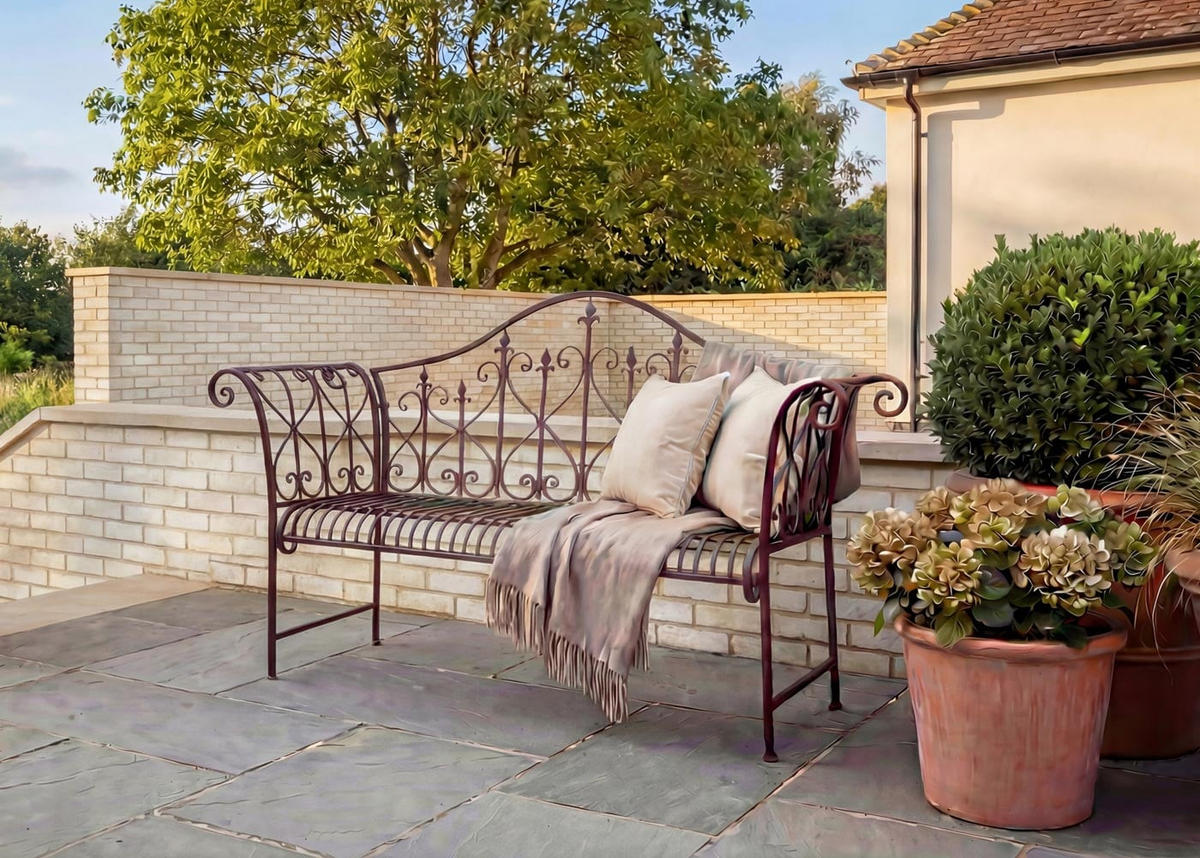 GARTENBANK ROST-OPTIK 2-SITZER Braun - Braun, Metall (148/93/50cm) - MCW