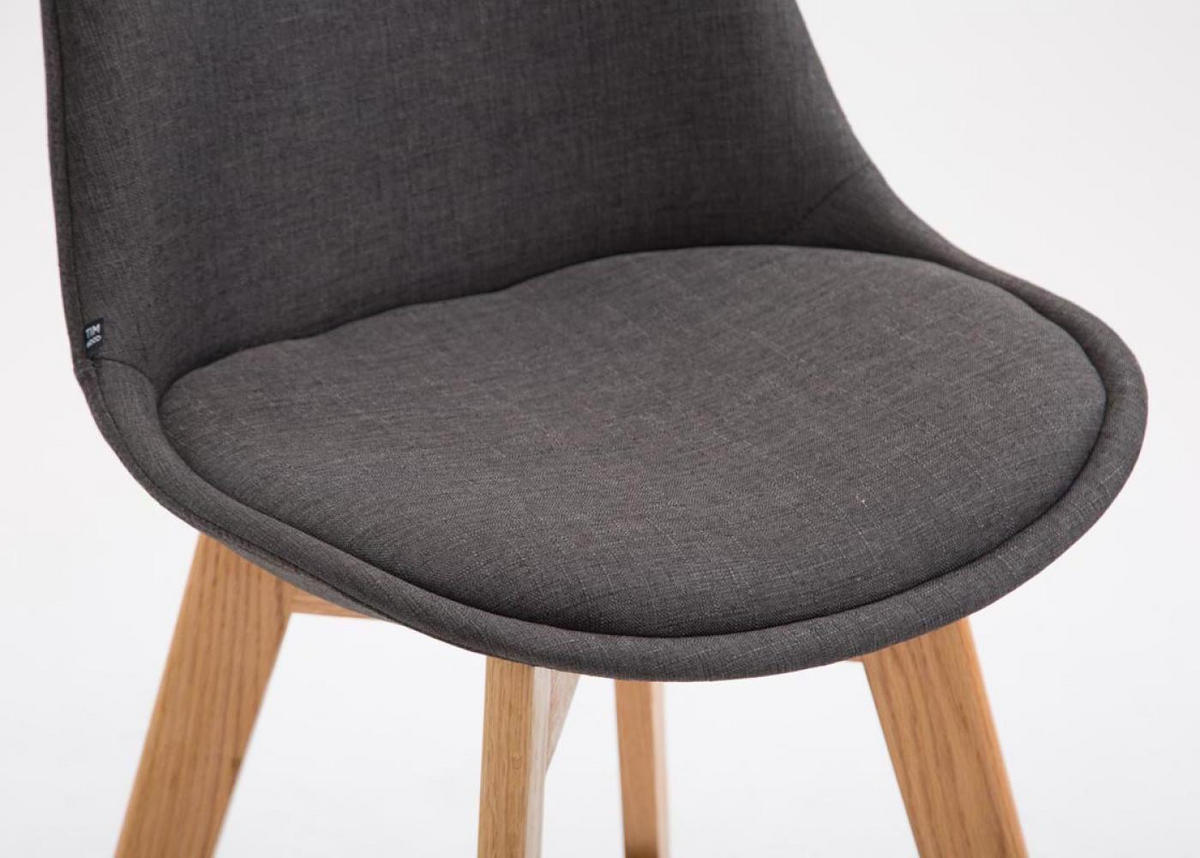 BARHOCKER 2er Set Stoff dunkelgrau - Eukalyptusholzfarben/Dunkelgrau, Holz/Textil (48/112/56cm) - CLP