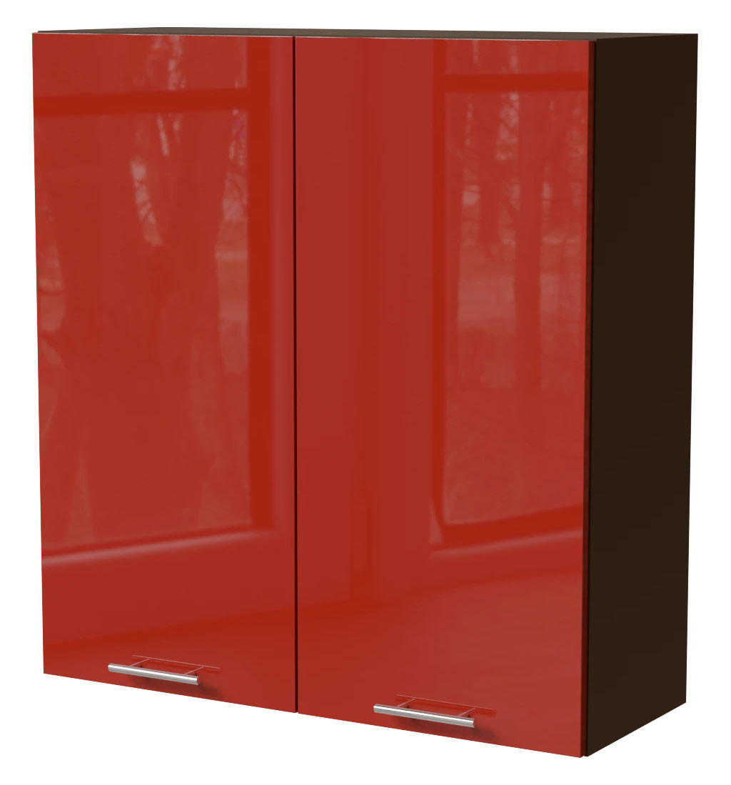 HÄNGESCHRANK Brerra W4/90 Lava / RAL 3002 karminrot Hochglanz 90 / 32,5 / 96cm - Dunkelgrau/Rot, Holz/Holzwerkstoff (90/96/32.5cm) - Feldmann-Wohnen
