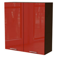 HÄNGESCHRANK Brerra W4/90 Lava / RAL 3002 karminrot Hochglanz 90 / 32,5 / 96cm - Dunkelgrau/Rot, Holz/Holzwerkstoff (90/96/32.5cm) - Feldmann-Wohnen