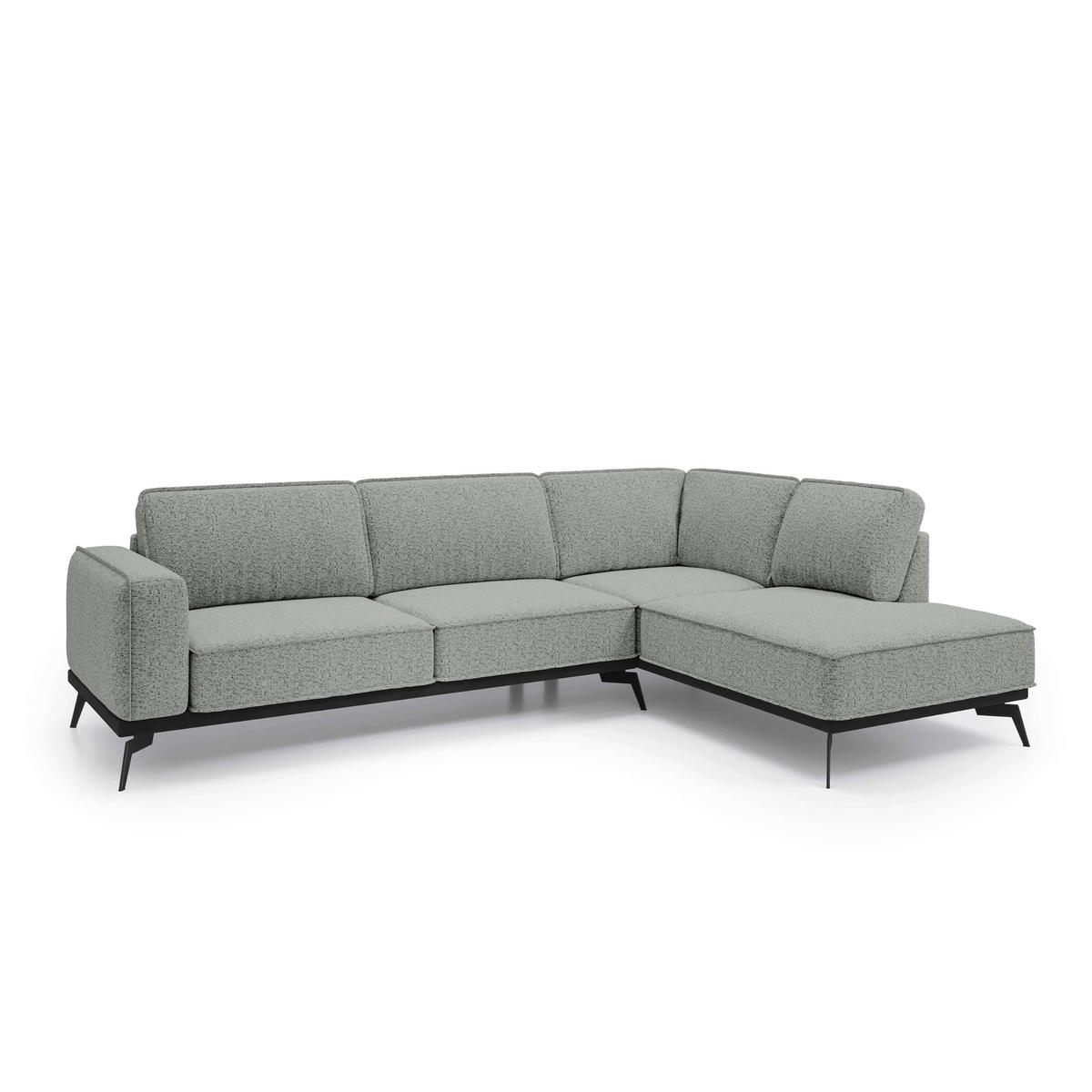ECKSOFA Rosalia Grau - Grau, Textil (293/90/200cm) - Pillovely