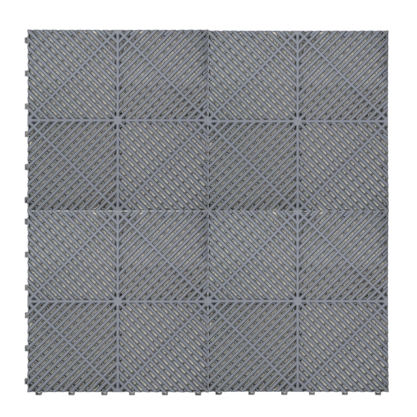 GARAGENBODENFLIESEN Belüftete x 225 mit Kanten – Grau - Grau, Kunststoff (40/1.8/40cm)