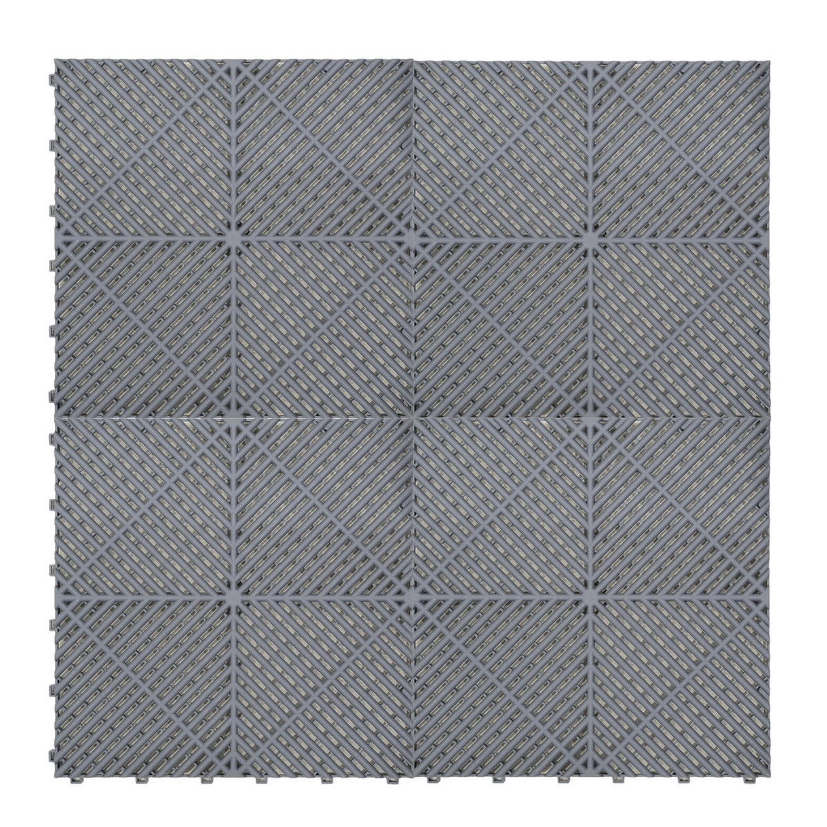 GARAGENBODENFLIESEN Belüftete x 225 mit Kanten – Grau - Grau, Kunststoff (40/1.8/40cm)