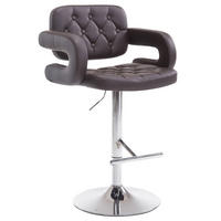 BARHOCKER Dubai, Gestell Metall in Chromoptik, Kunstleder Braun - Chromfarben/Braun, Kunststoff/Textil (52/100/55cm) - TPFLiving