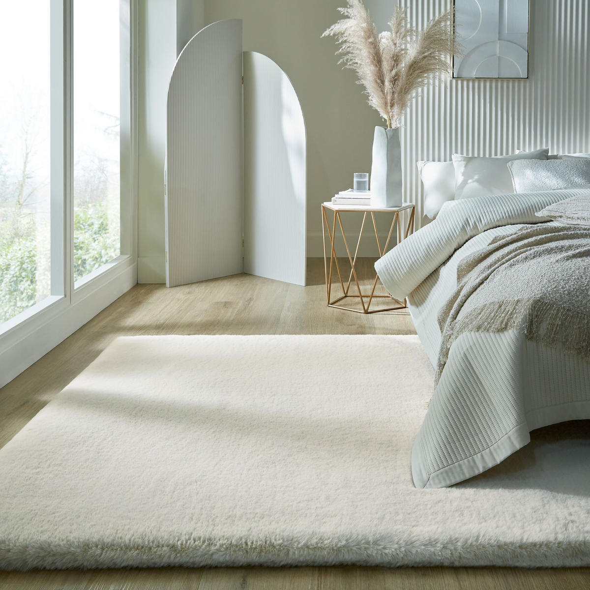 TEPPICH DENE, einfarbig, Weiß, 120 x 170 cm - Weiß, Textil (120/170cm) - KADIMA DESIGN