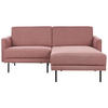 2-SITZER-ECKSOFA rosa-braun rechtsseitig Breda - Pink/Schwarz, Textil (192/155cm) - Beliani