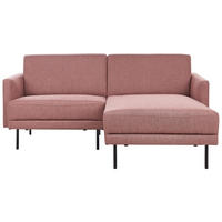 2-SITZER-ECKSOFA rosa-braun rechtsseitig Breda - Pink/Schwarz, Textil (192/155cm) - Beliani