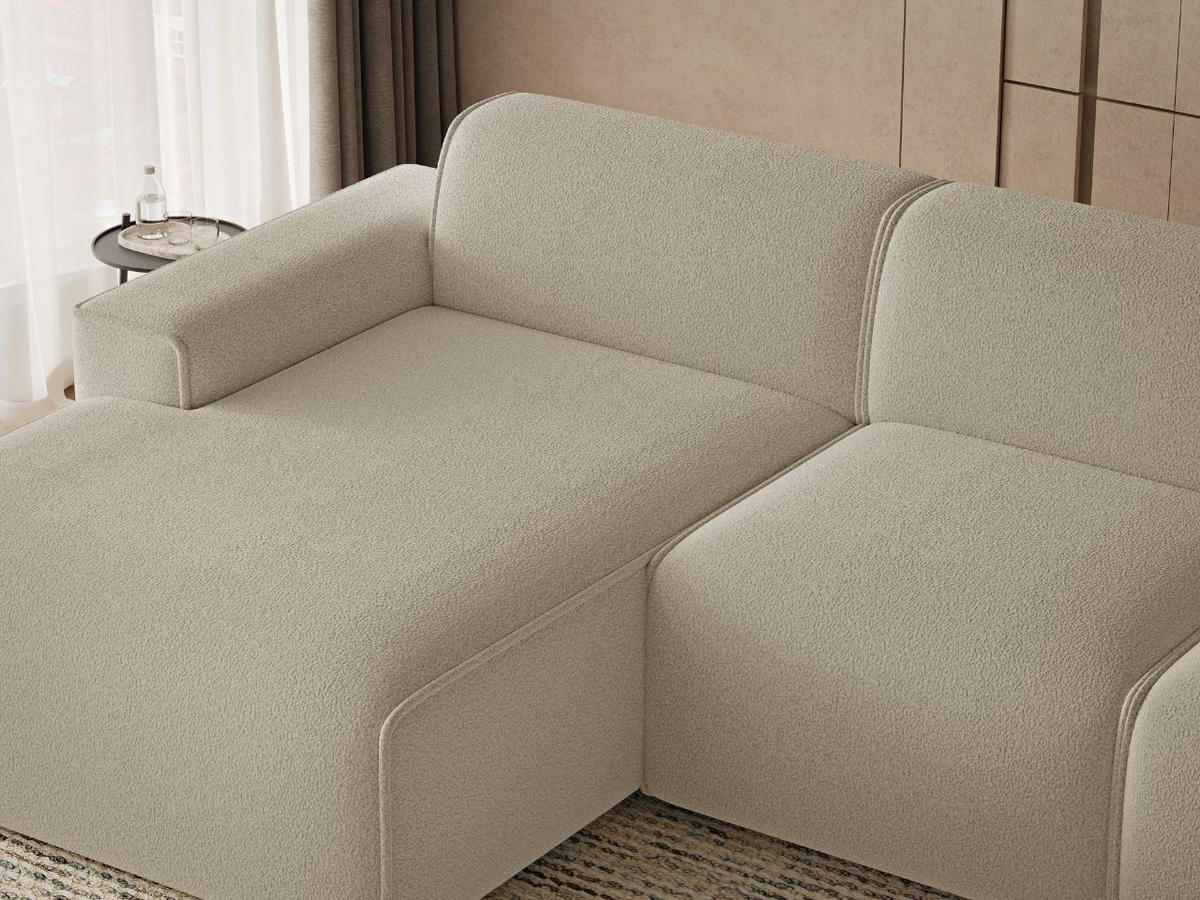 ECKSOFA Lavia Beige Links - Beige/Schwarz, Holz/Kunststoff (310/165cm) - Graingold