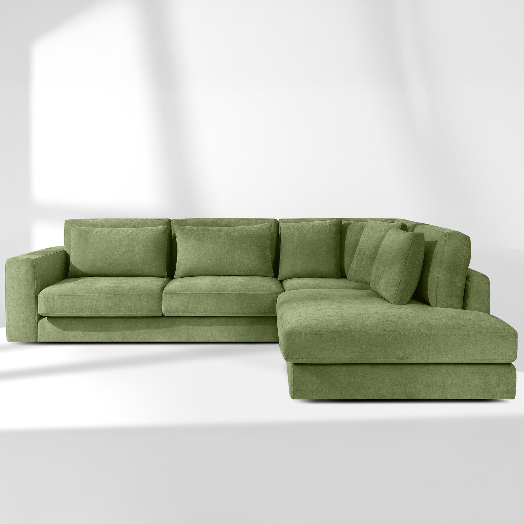 ECKSOFA rechts VERUS - Grün, Holz/Holzwerkstoff (297/248cm) - KONSIMO®