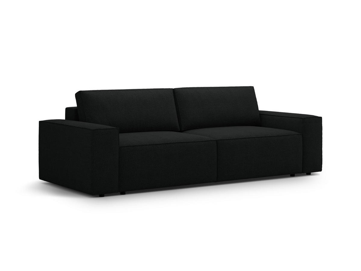 SOFA ausklappbar mit Bettkasten Jodie aus Boucle schwarz 3 Sitzplätze - Schwarz, Textil (107/86/247cm) - Micadoni