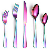 BESTECK-SET, 5-teilig, Edelstahl, spiegelfein, spülmaschinenfest, Geschenkidee - Multicolor, Metall