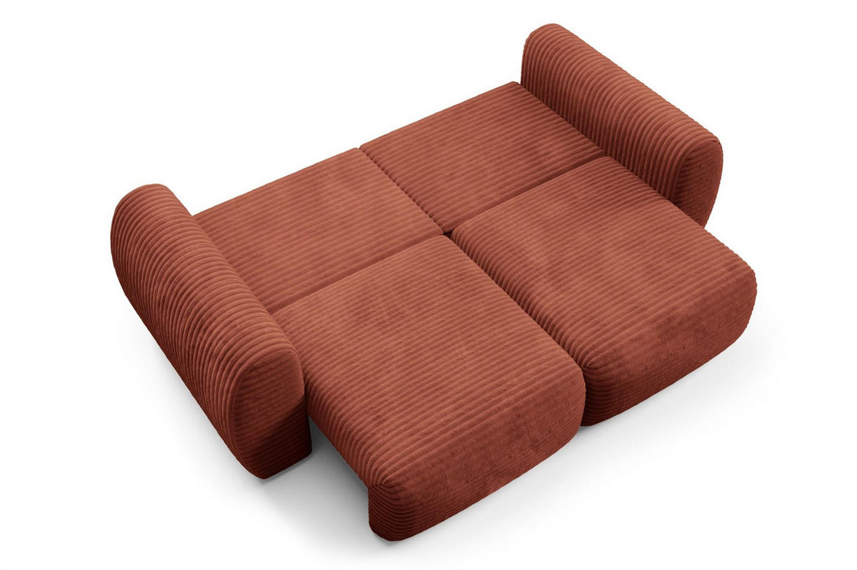SCHLAFSOFA Simone - Rotbraun, Holzwerkstoff/Textil (266/95/110cm) - Fun Möbel