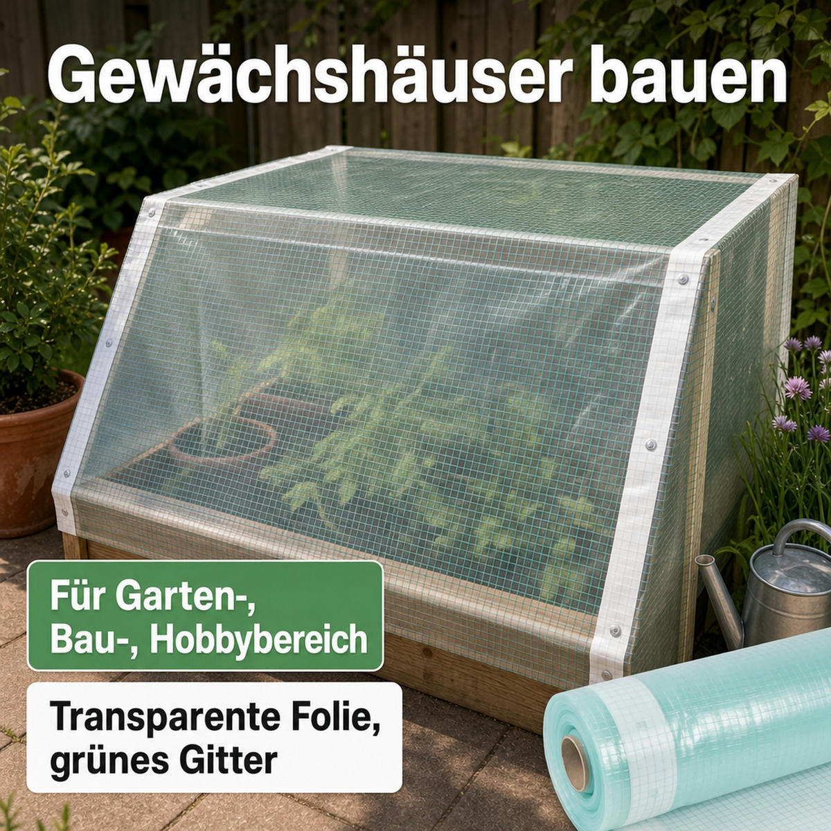 GITTERFOLIE m. Nagelrand 3 Breite x 10 Meter - Transparent, Kunststoff (1000/300/1cm) - BONI-SHOP