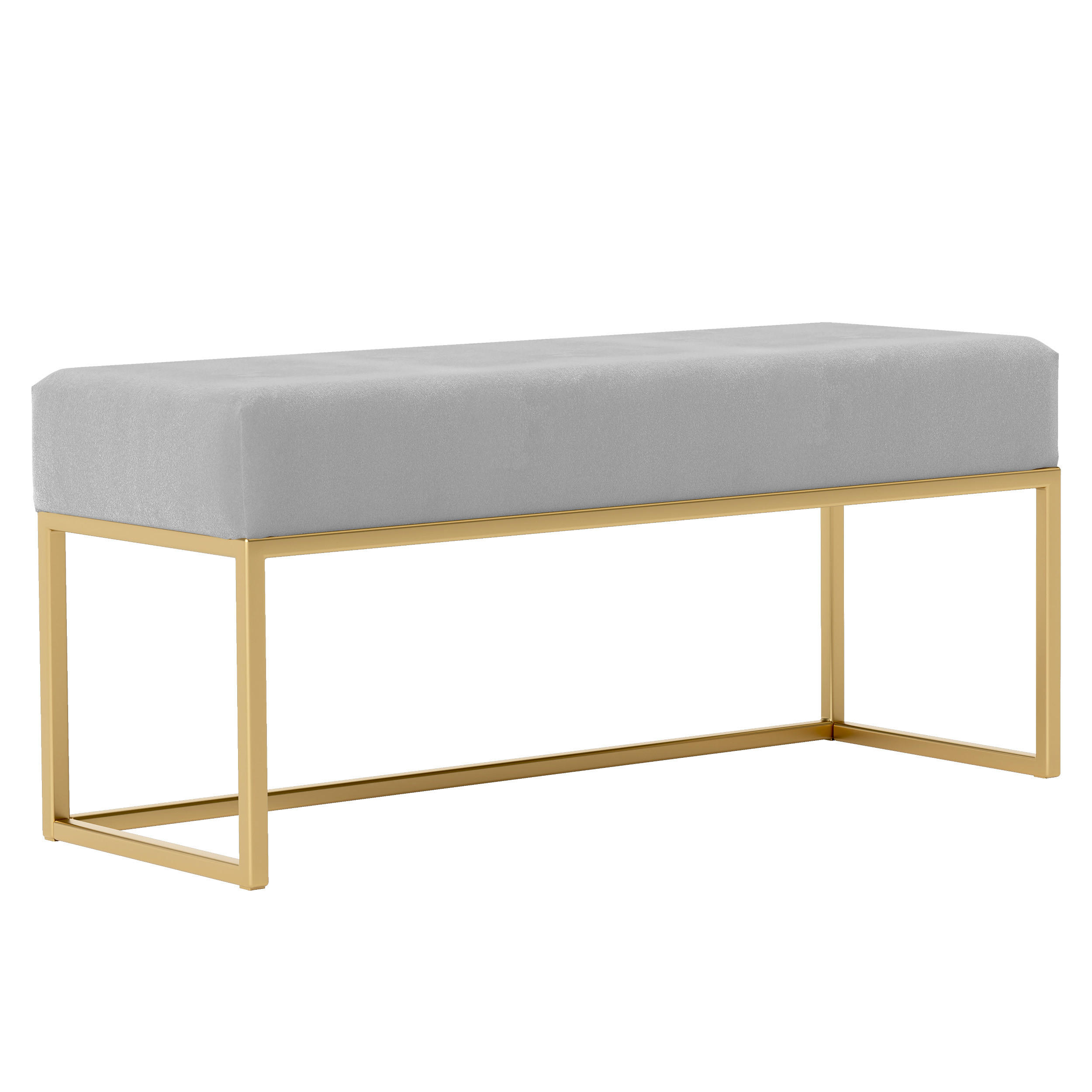 POLSTERBANK PURE 90 cm Metallgestell, Gold / Grau - Goldfarben/Grau, Textil/Metall (90/44/30cm) - Idohome