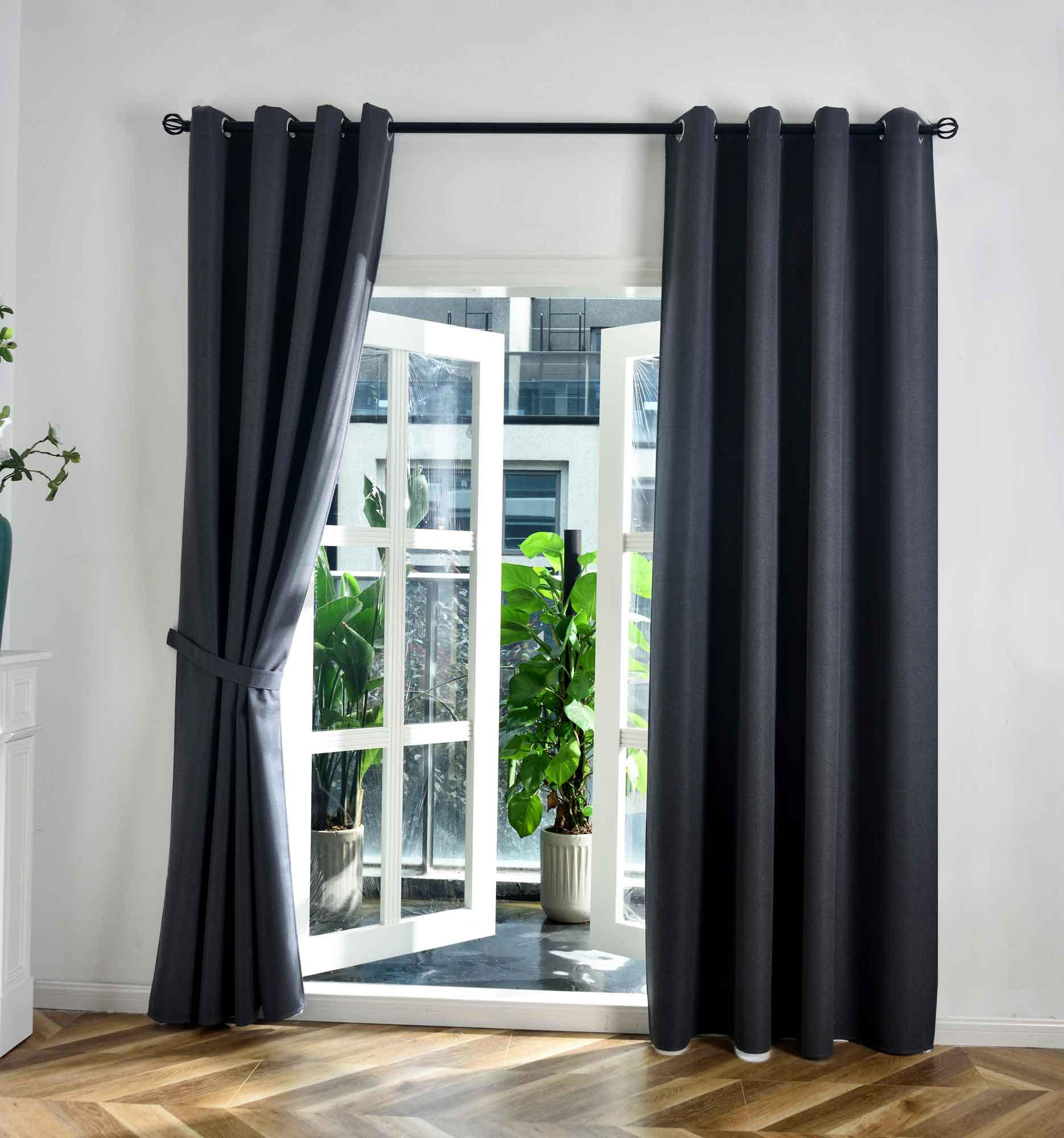 VORHANG 2ER SET »München Dark« HxB 245x145 cm Dunkelgrau - Dunkelgrau, Textil (145/245cm) - Gardinenbox