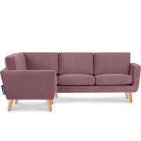 ECKSOFA-LINKS TAGIO 3/4 Sitzer, rosa - Koralle/Braun, Buchenholz/Textil (220/181cm) - KONSIMO®